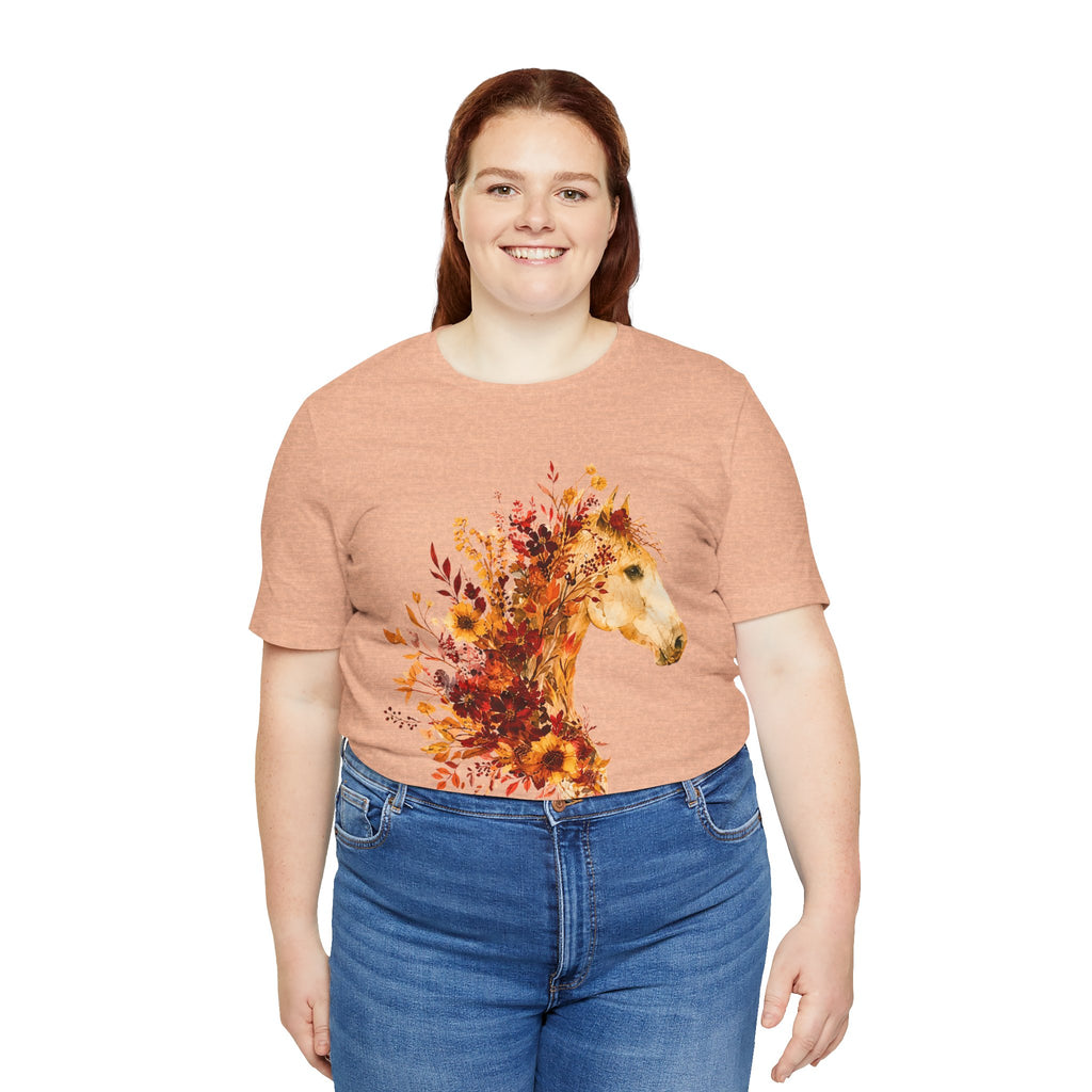 Autumn Sunflower Horse Graphic T-Shirt