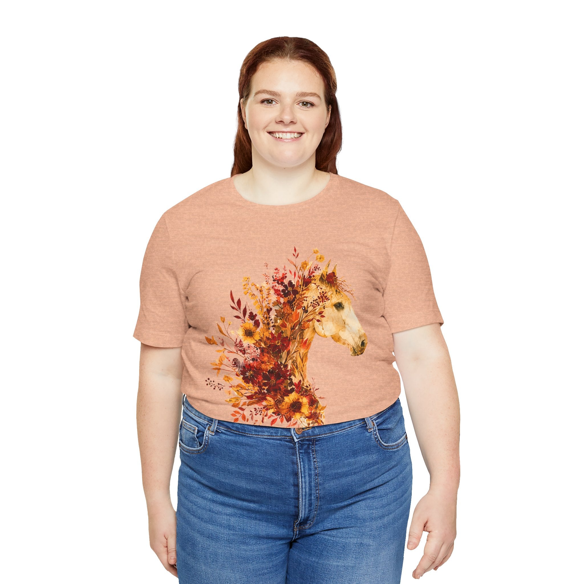 Autumn Sunflower Horse Graphic T-Shirt