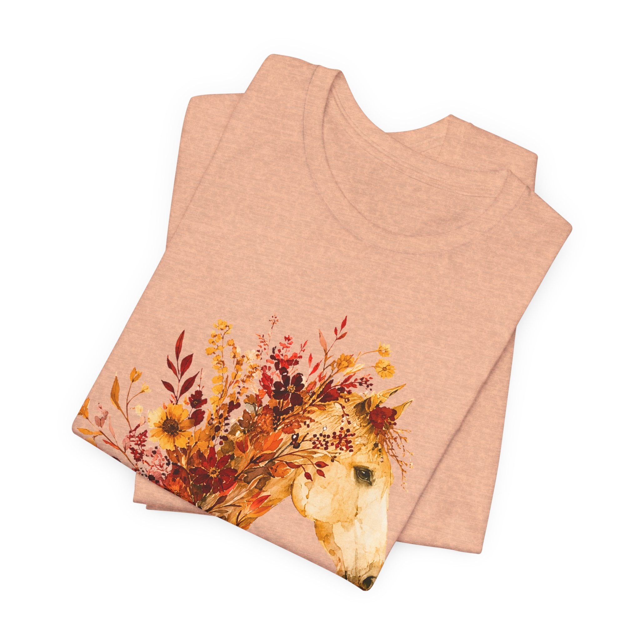 Autumn Sunflower Horse Graphic T-Shirt