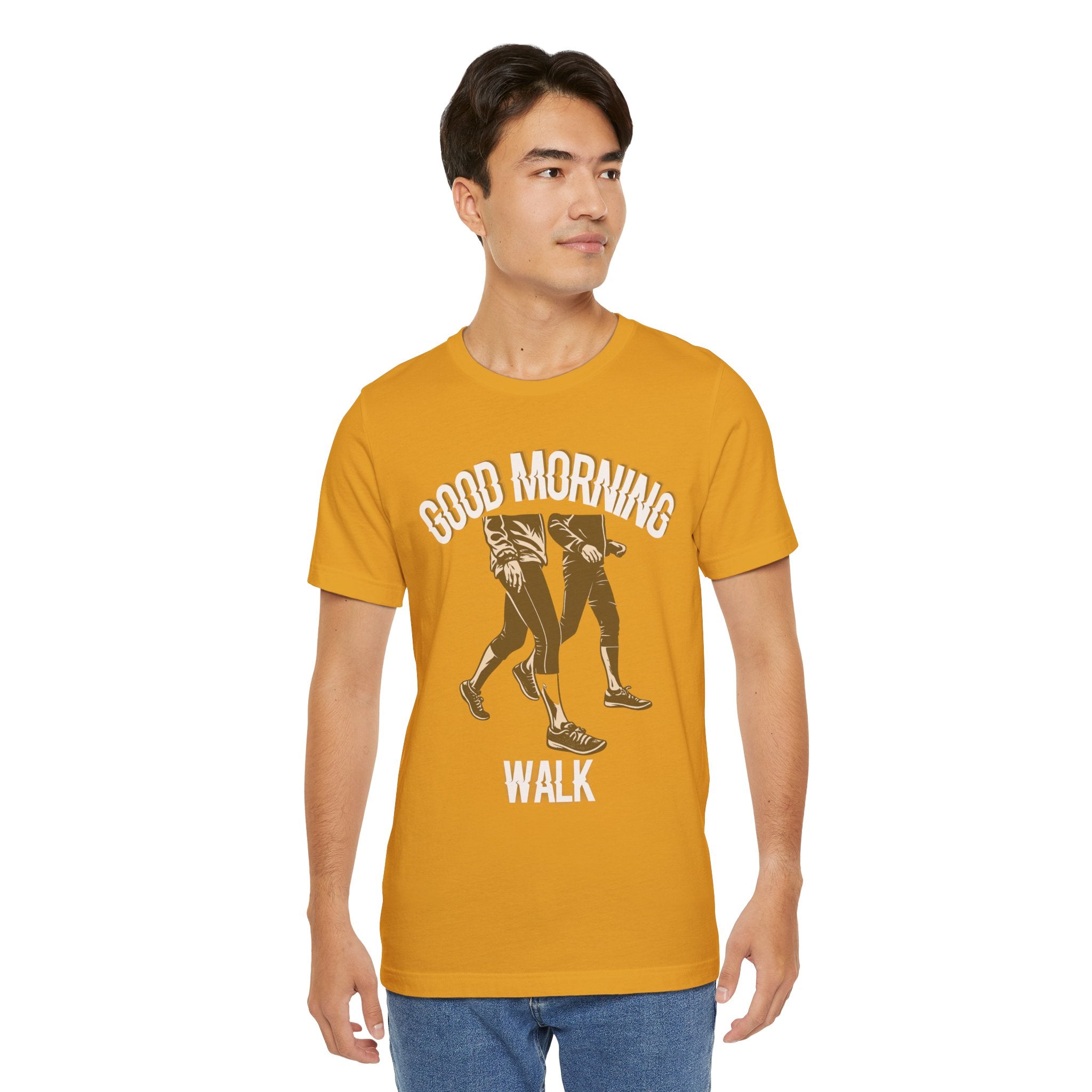 Good Morning Walk Tee — Retro Walking Graphic T-Shirt for Fitness & Morning Strolls