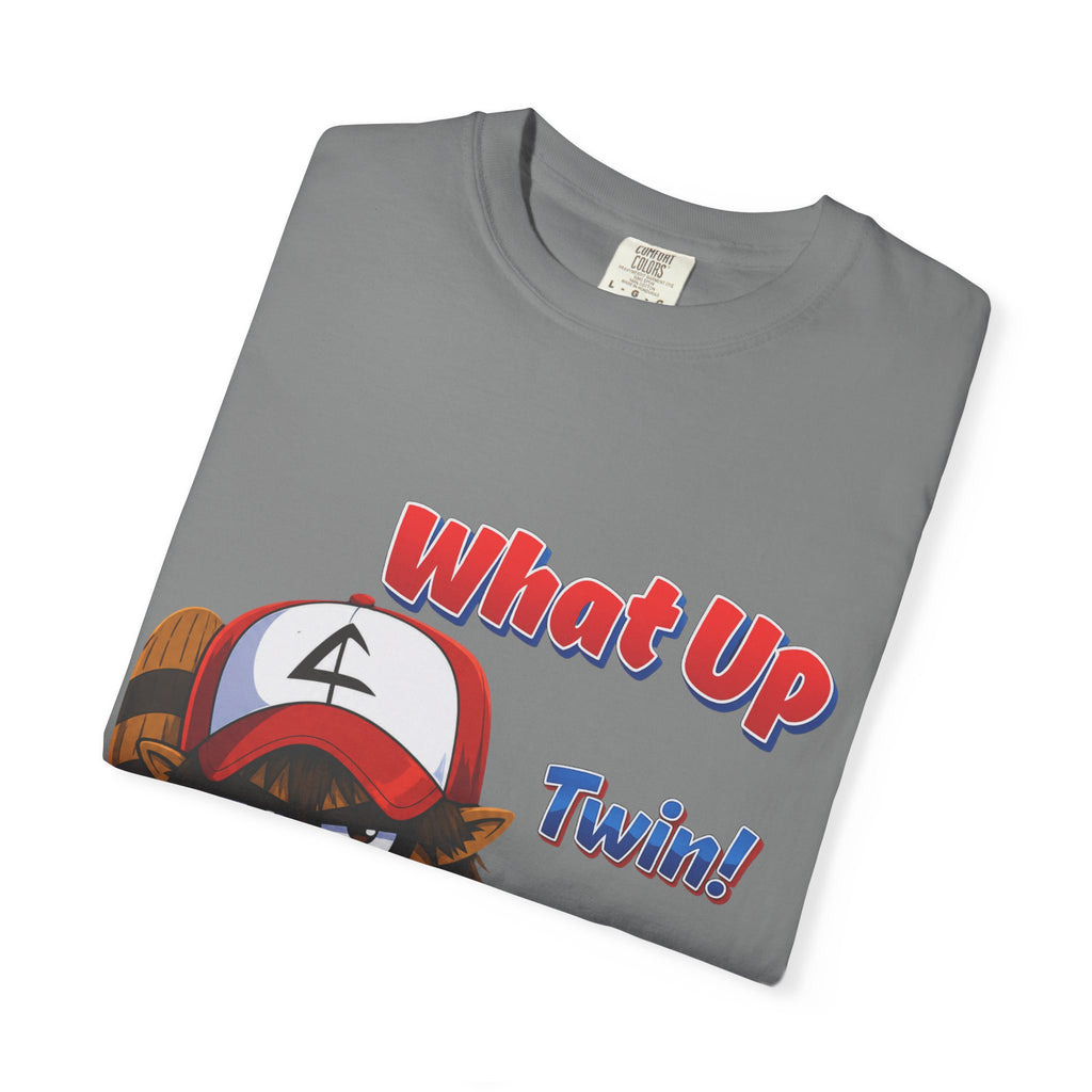 What Up Twin! Graphic T-Shirt — Cute Raccoon Character Tee