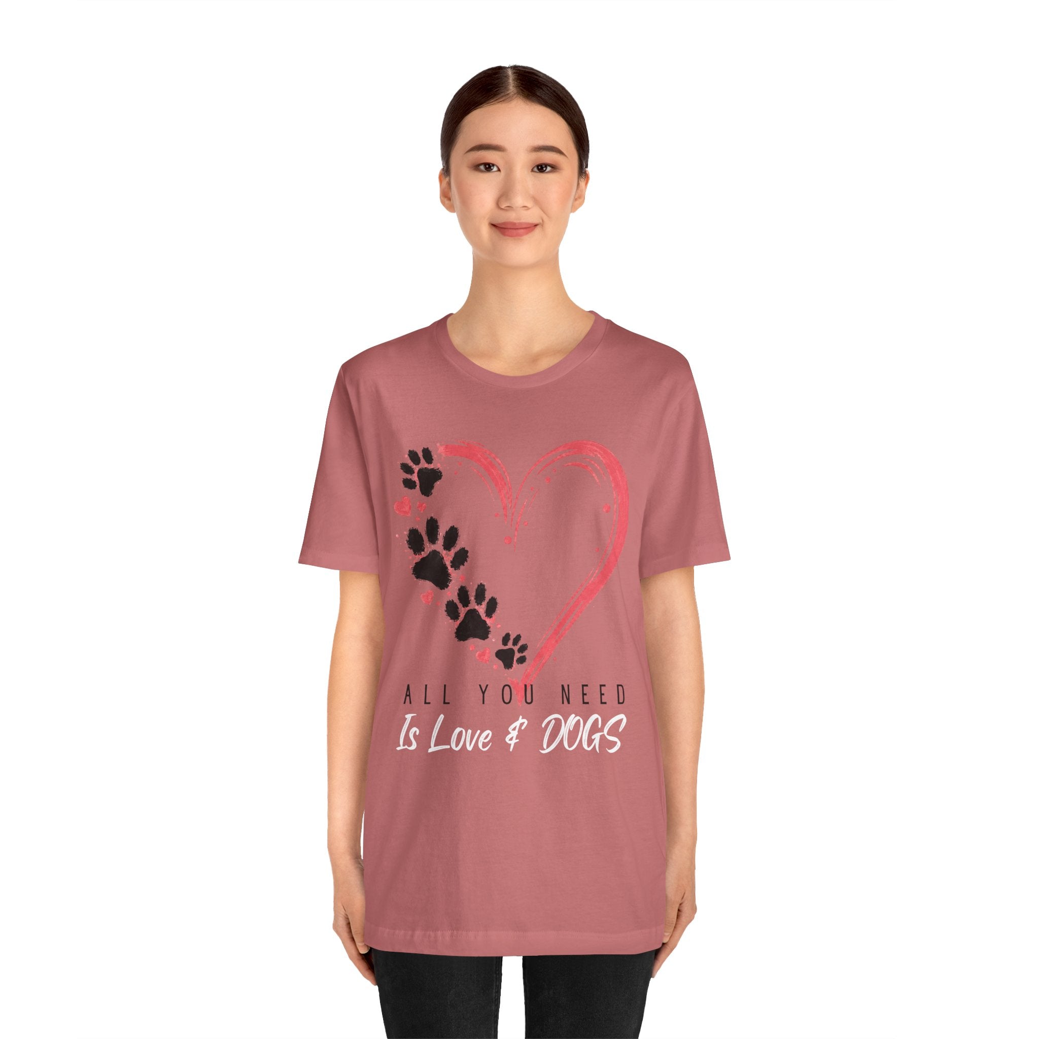 “All You Need Is Love & Dogs” Heart Paw Tee