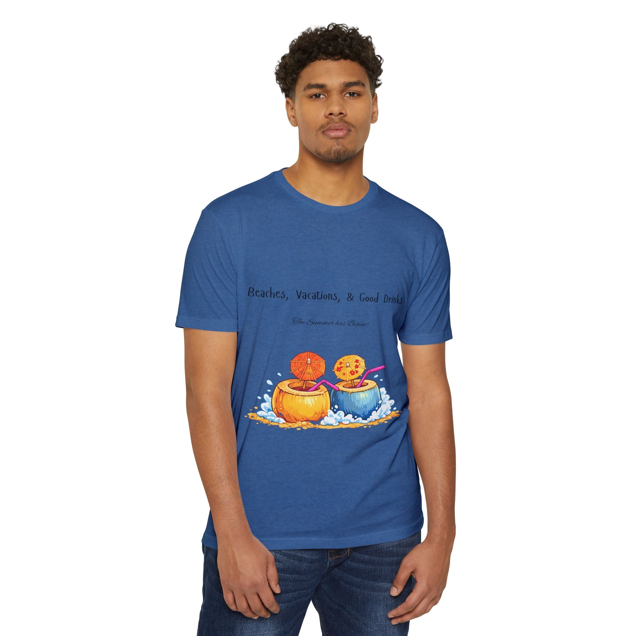 "Beaches, Vacations, & Good Drinks" Tropical Drink Tee