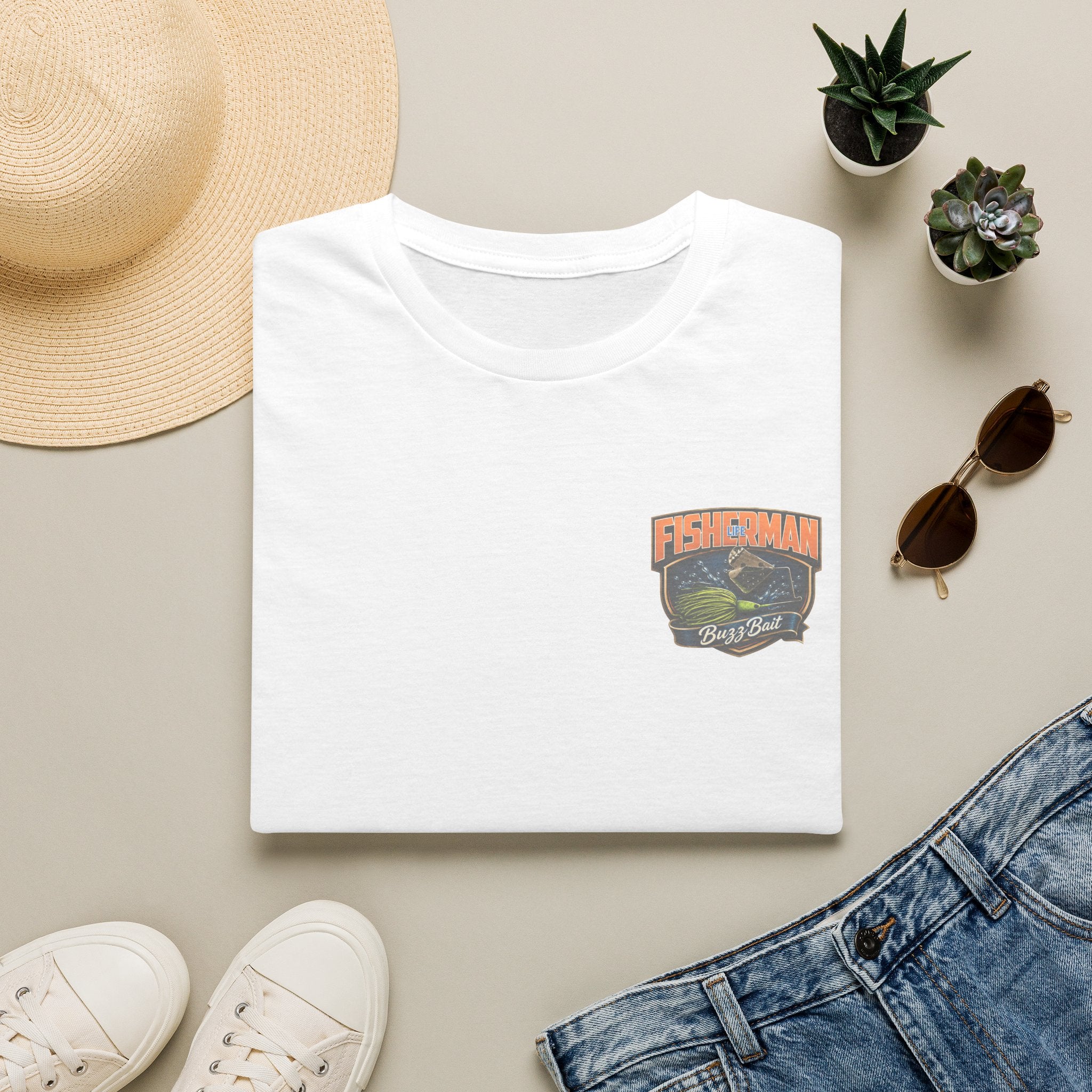 Buzz Bait Fisherman  T-Shirt — Retro Bass Boat Fishing Tee