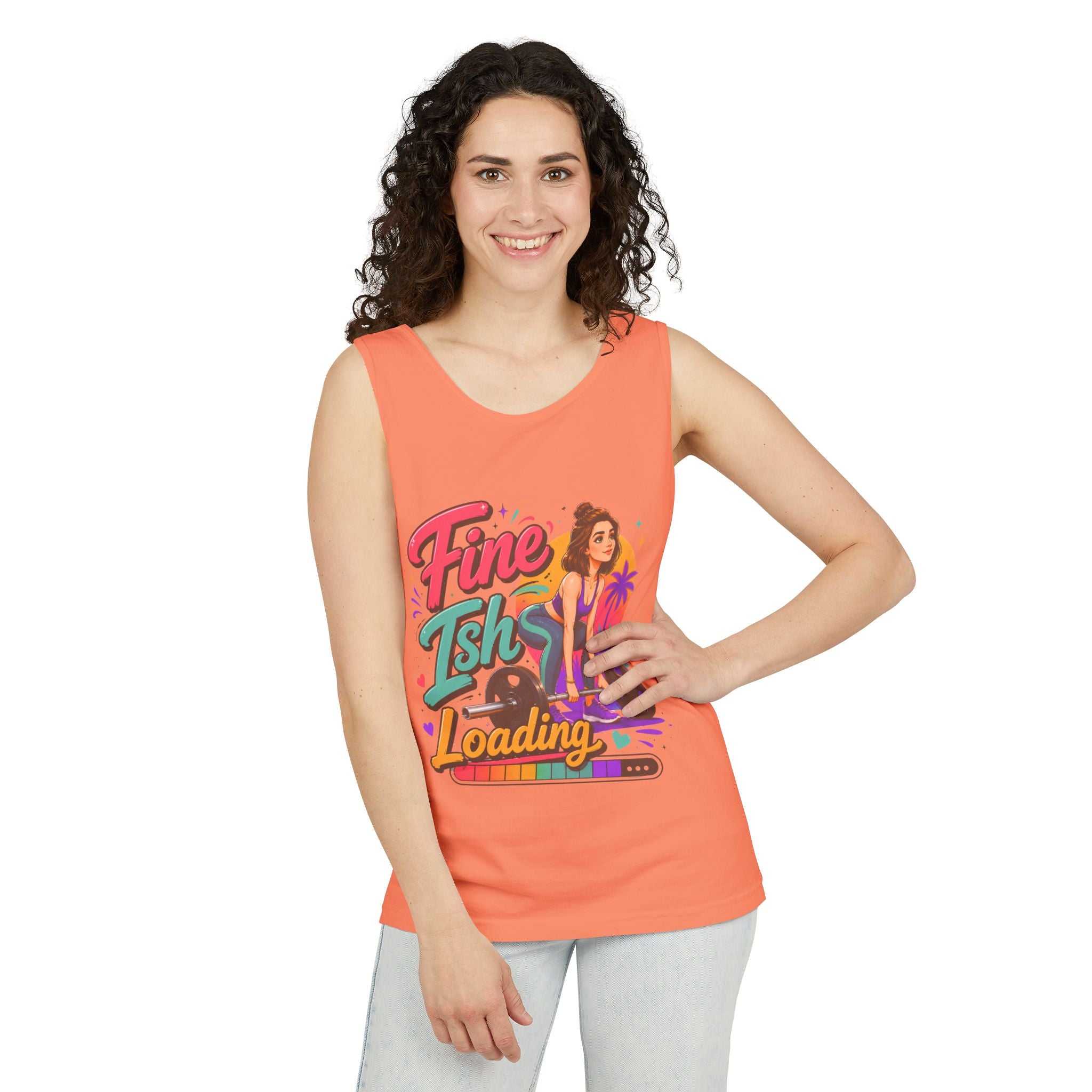 Tank Top — "Fine Ish Loading" Retro Fitness Graphic Tank for Women