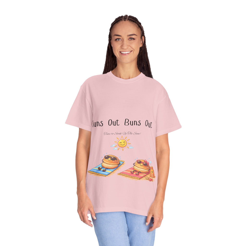 Suns Out Buns Out T-Shirt — Funny Burger Beach Tee
