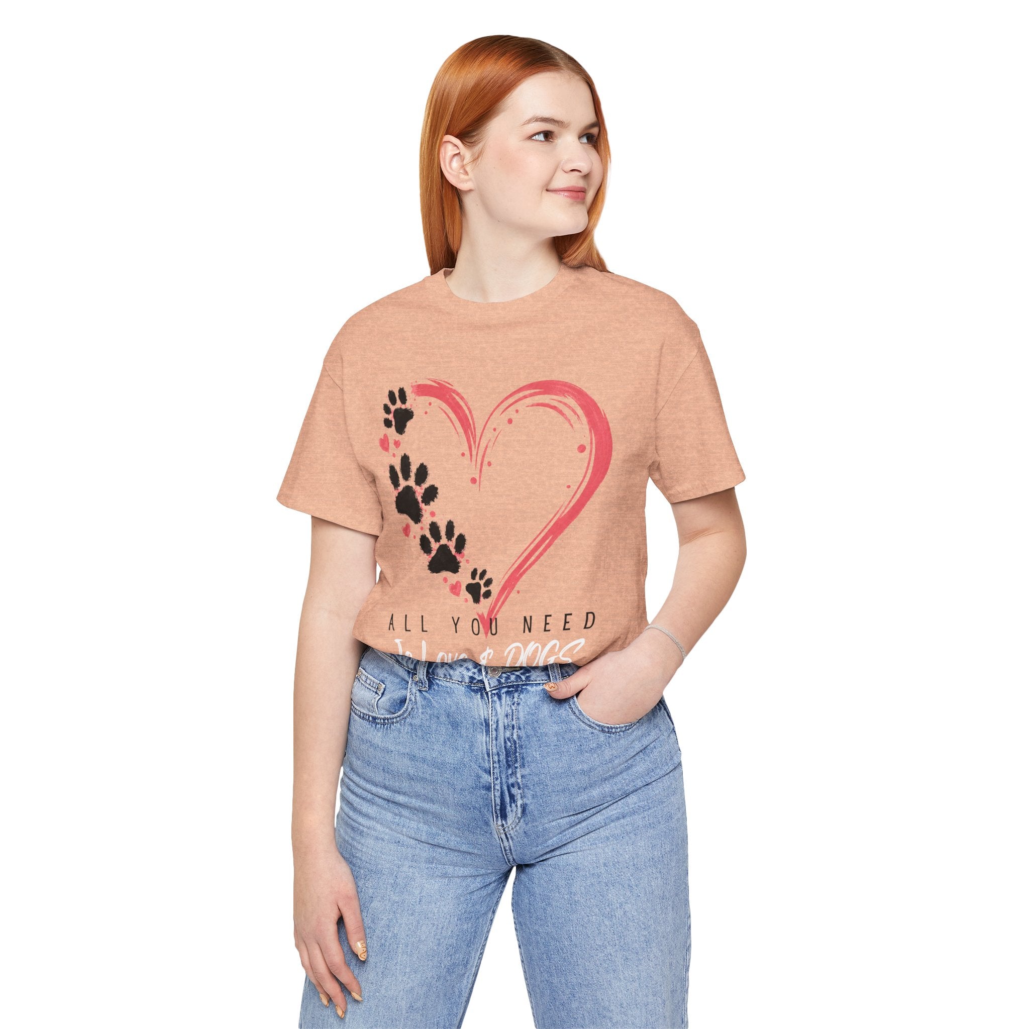 “All You Need Is Love & Dogs” Heart Paw Tee