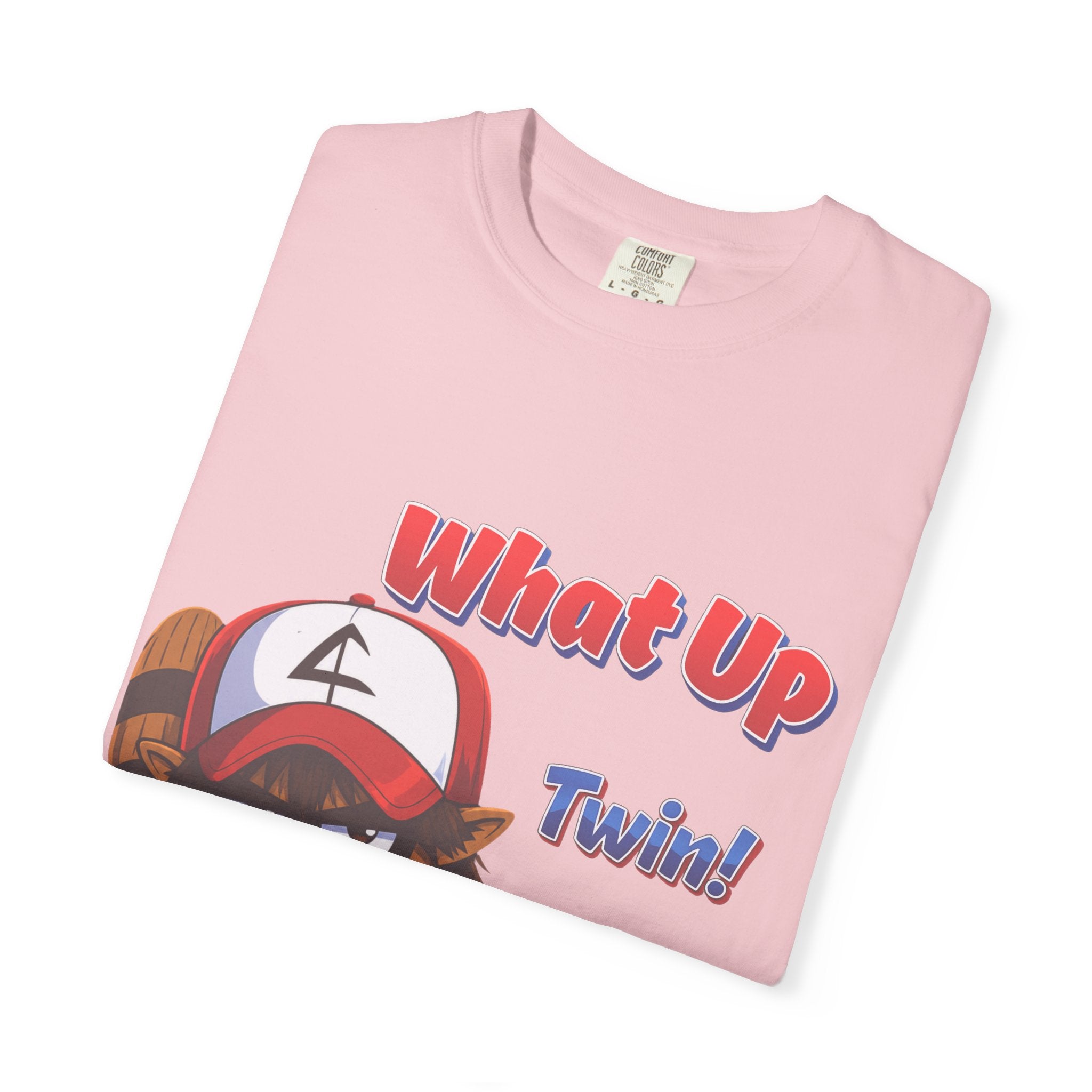 What Up Twin! Graphic T-Shirt — Cute Raccoon Character Tee
