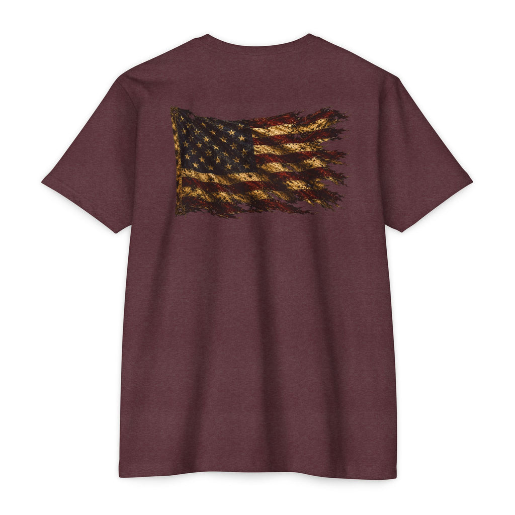 Don't Tread On Me T-Shirt — Distressed American Flag & Snake Patriotic Tee
