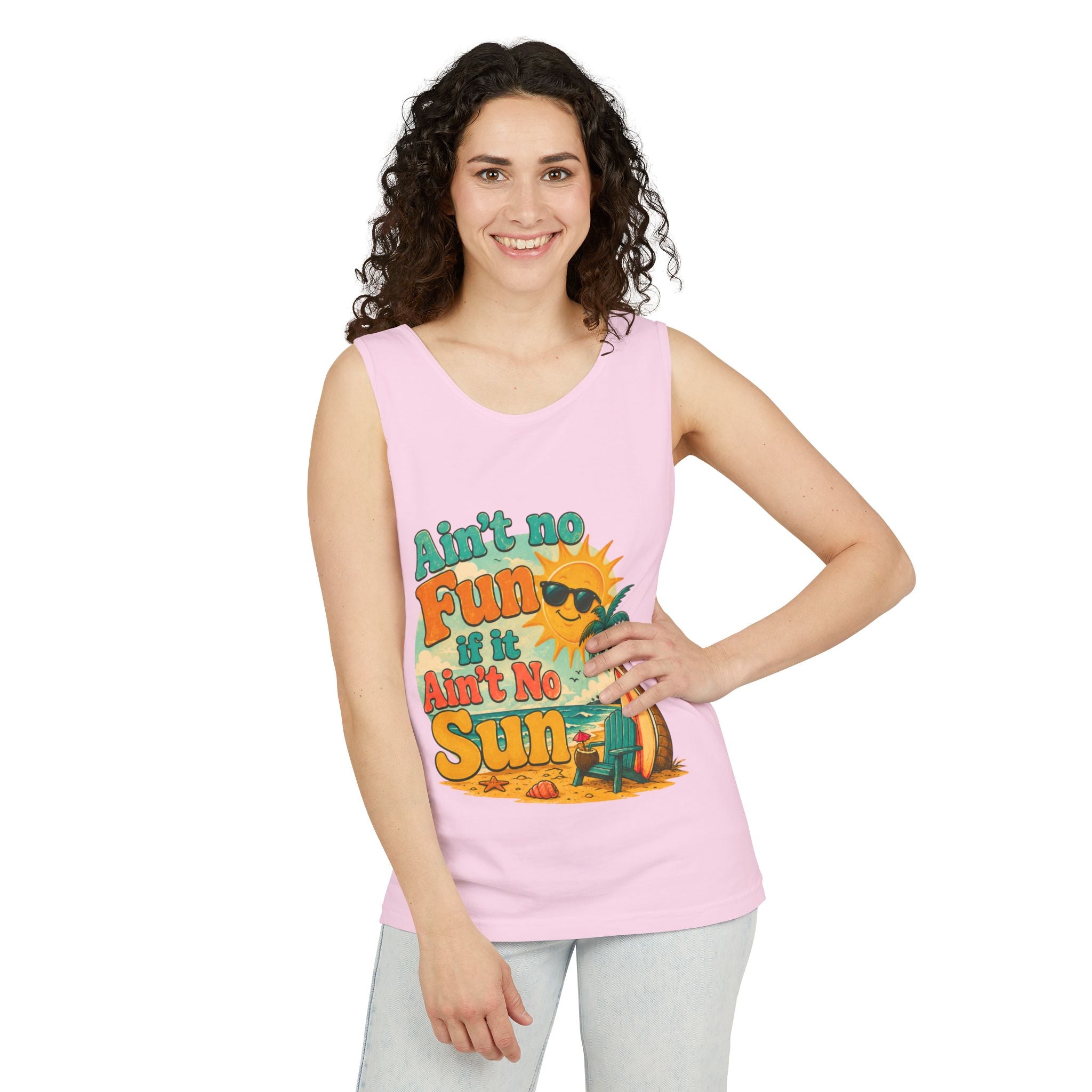 Ain't No Fun If It Ain't No Sun Tank Top — Retro Summer Surf Beach Tee