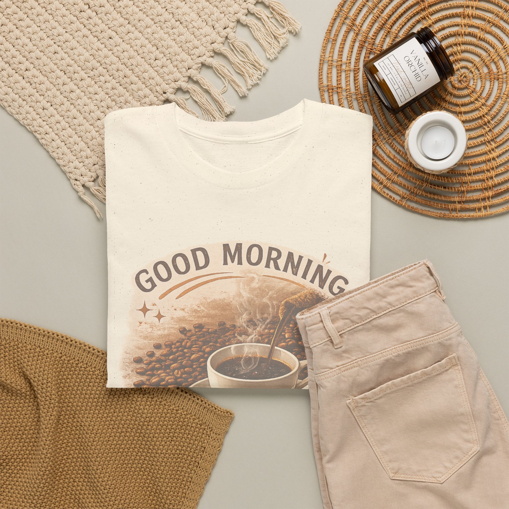 Good Morning' Rise & Shine Vintage Coffee T-Shirt