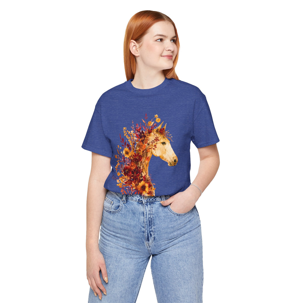 Autumn Sunflower Horse Graphic T-Shirt