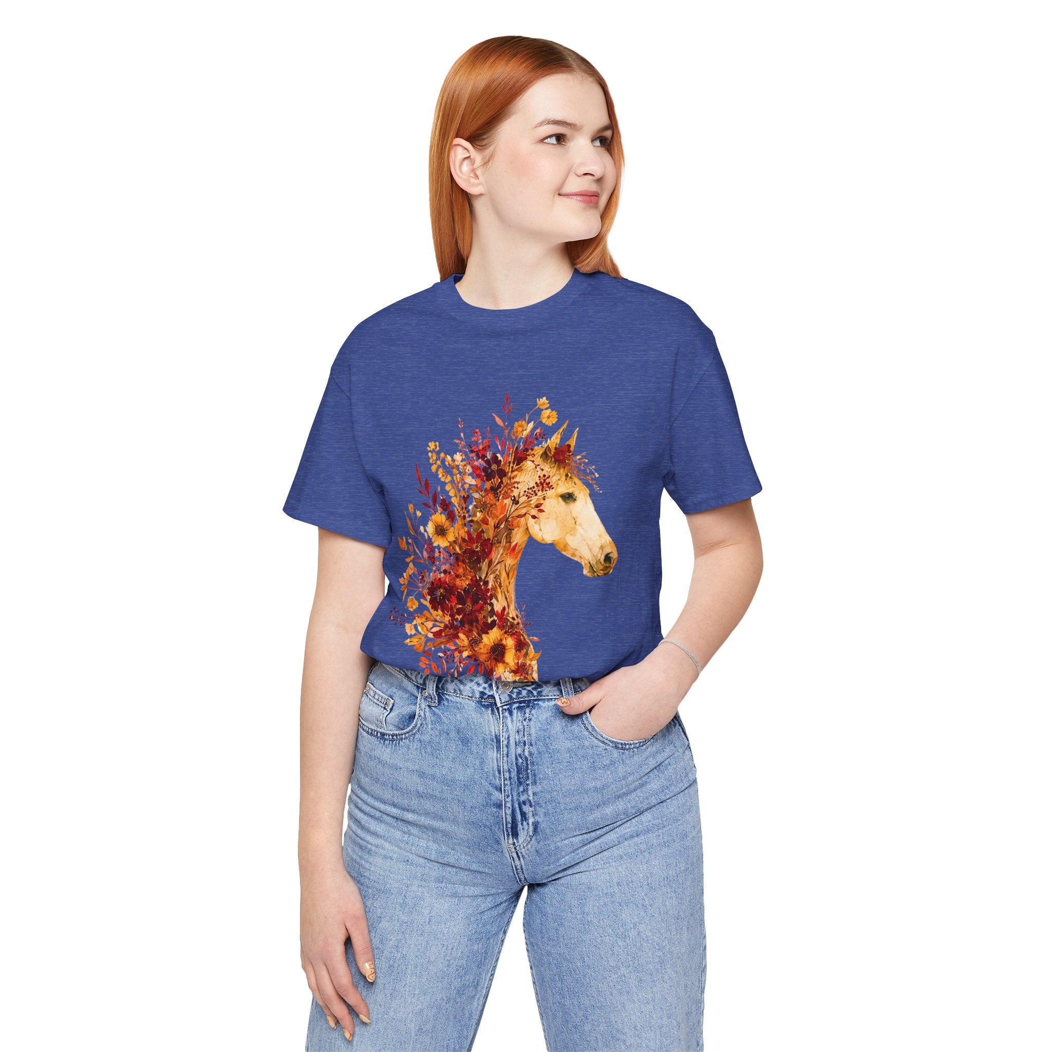 Autumn Sunflower Horse Graphic T-Shirt