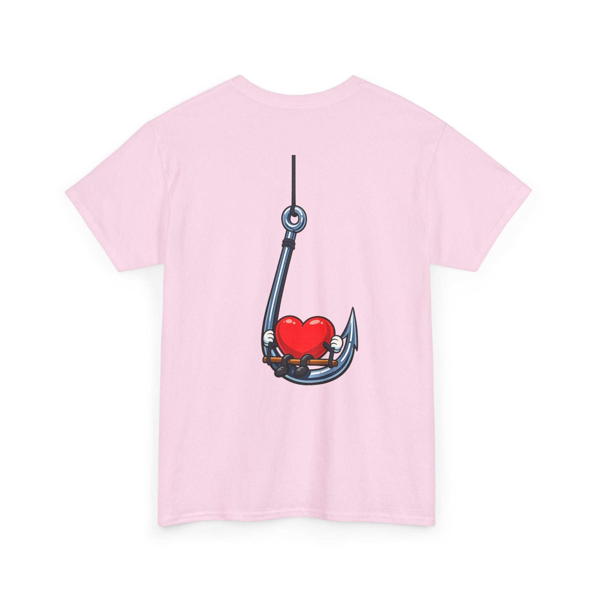 T-Shirt — "Caught You Hook, Line, and Sinker" Fishing Heart Tee