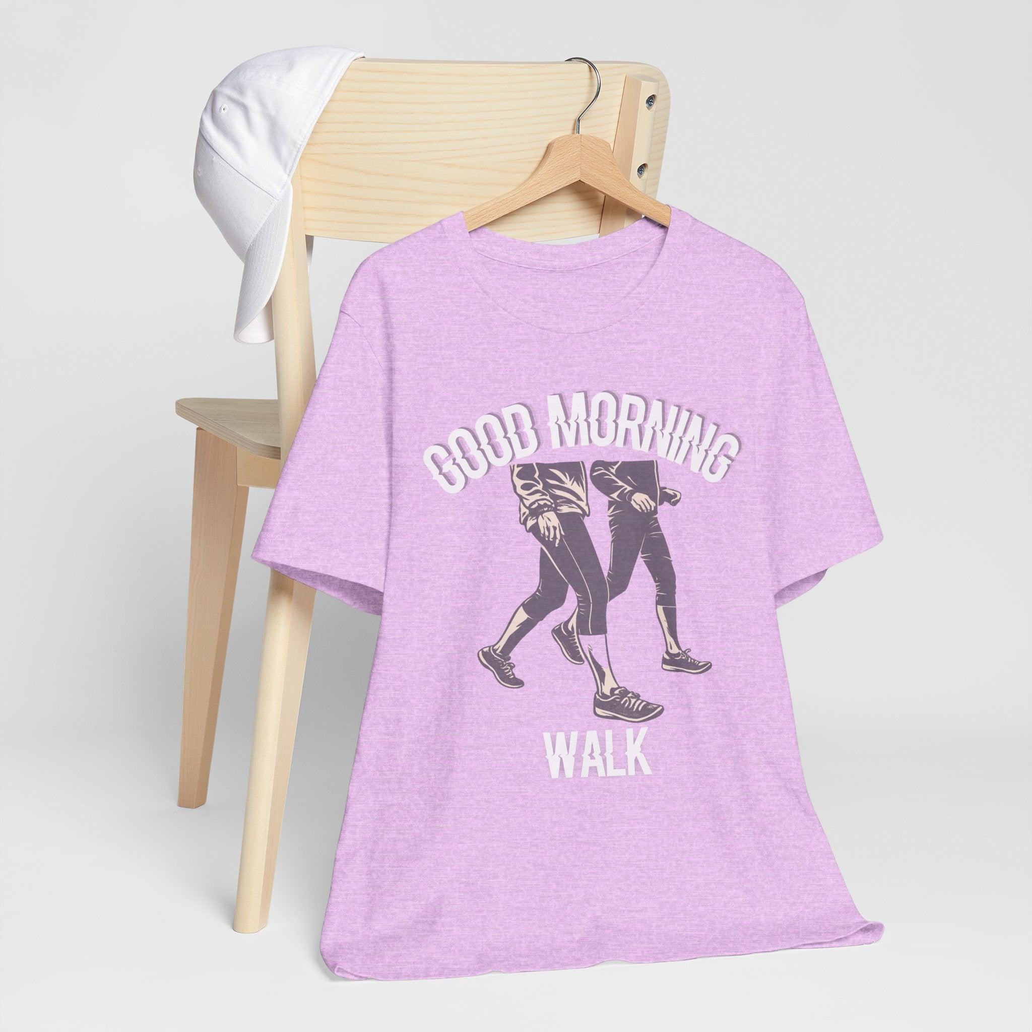 Good Morning Walk Tee — Retro Walking Graphic T-Shirt for Fitness & Morning Strolls