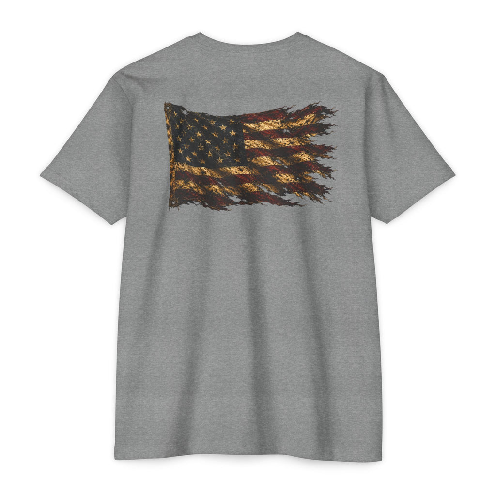 Don't Tread On Me T-Shirt — Distressed American Flag & Snake Patriotic Tee