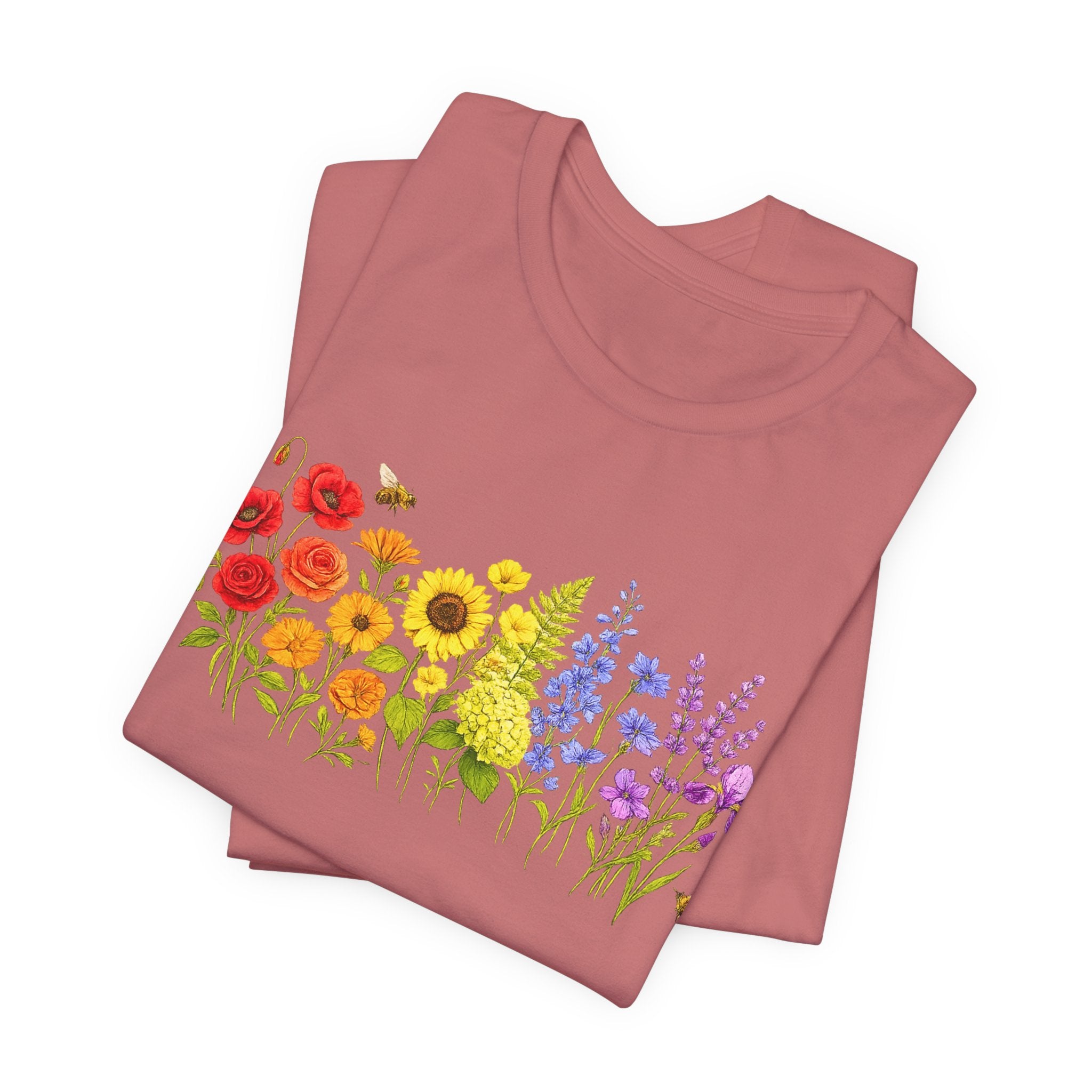 Wildflower Row Floral Garden Graphic T-Shirt