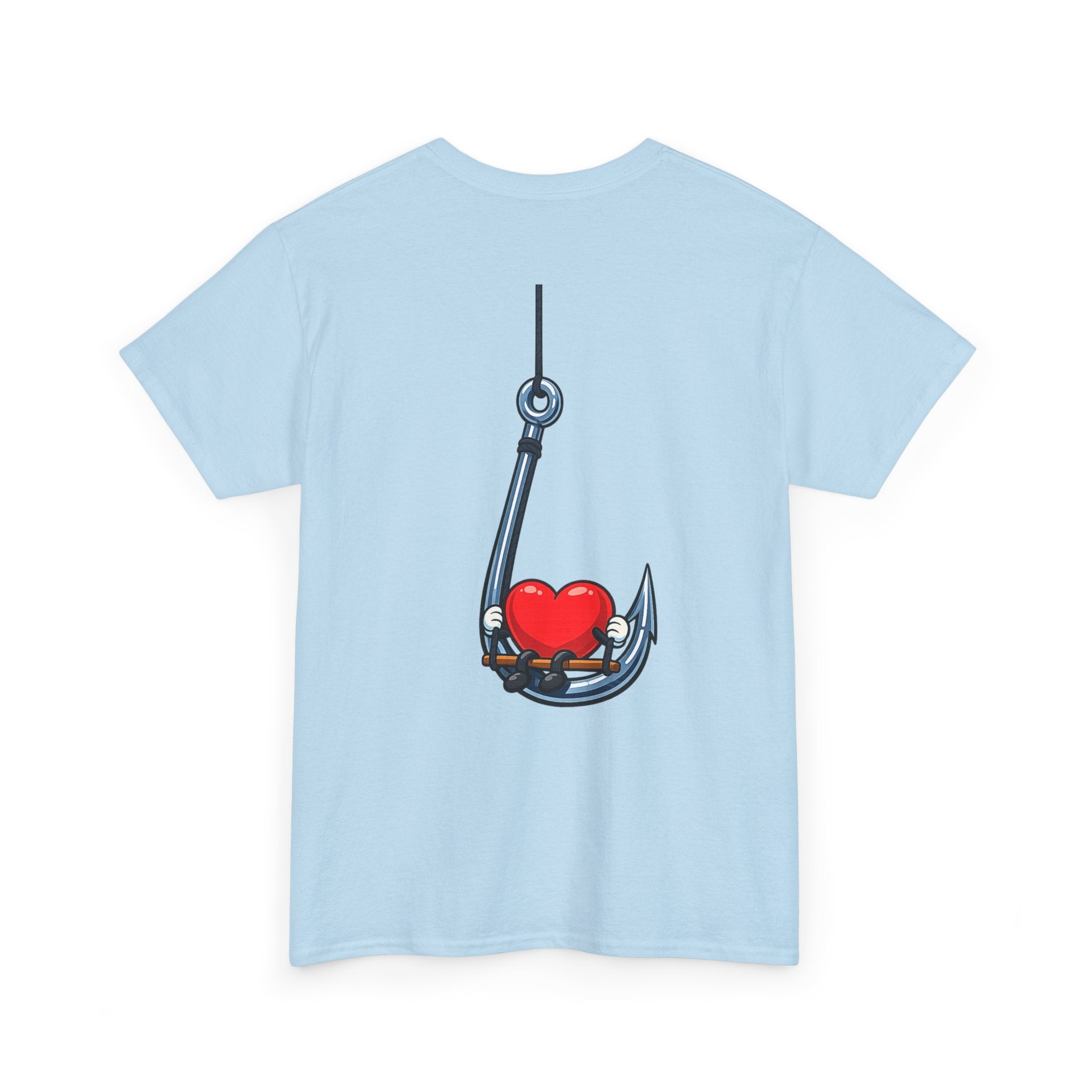 T-Shirt — "Caught You Hook, Line, and Sinker" Fishing Heart Tee