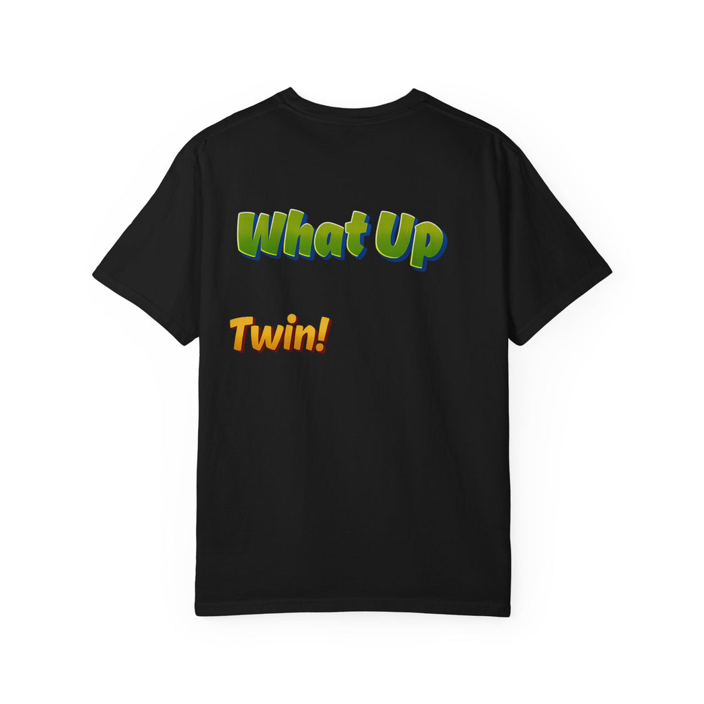 Green What Up Twin! Graphic T-Shirt — Cute Cartoon Character Tee
