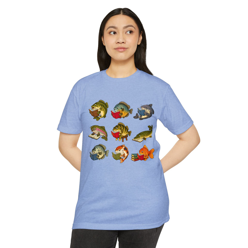 Retro Fish Reading  T-Shirt
