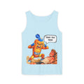 Sunscreen Mascot Tank Top — "Think! Bro! Think!" Vintage Safety Graphic