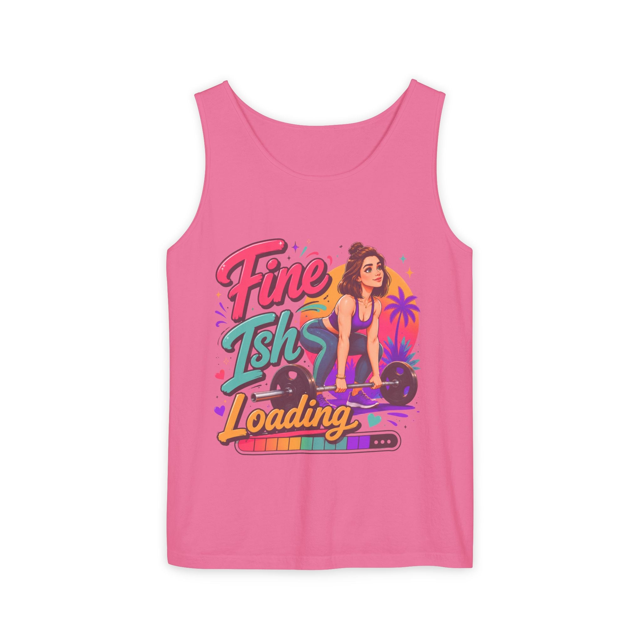 Tank Top — "Fine Ish Loading" Retro Fitness Graphic Tank for Women