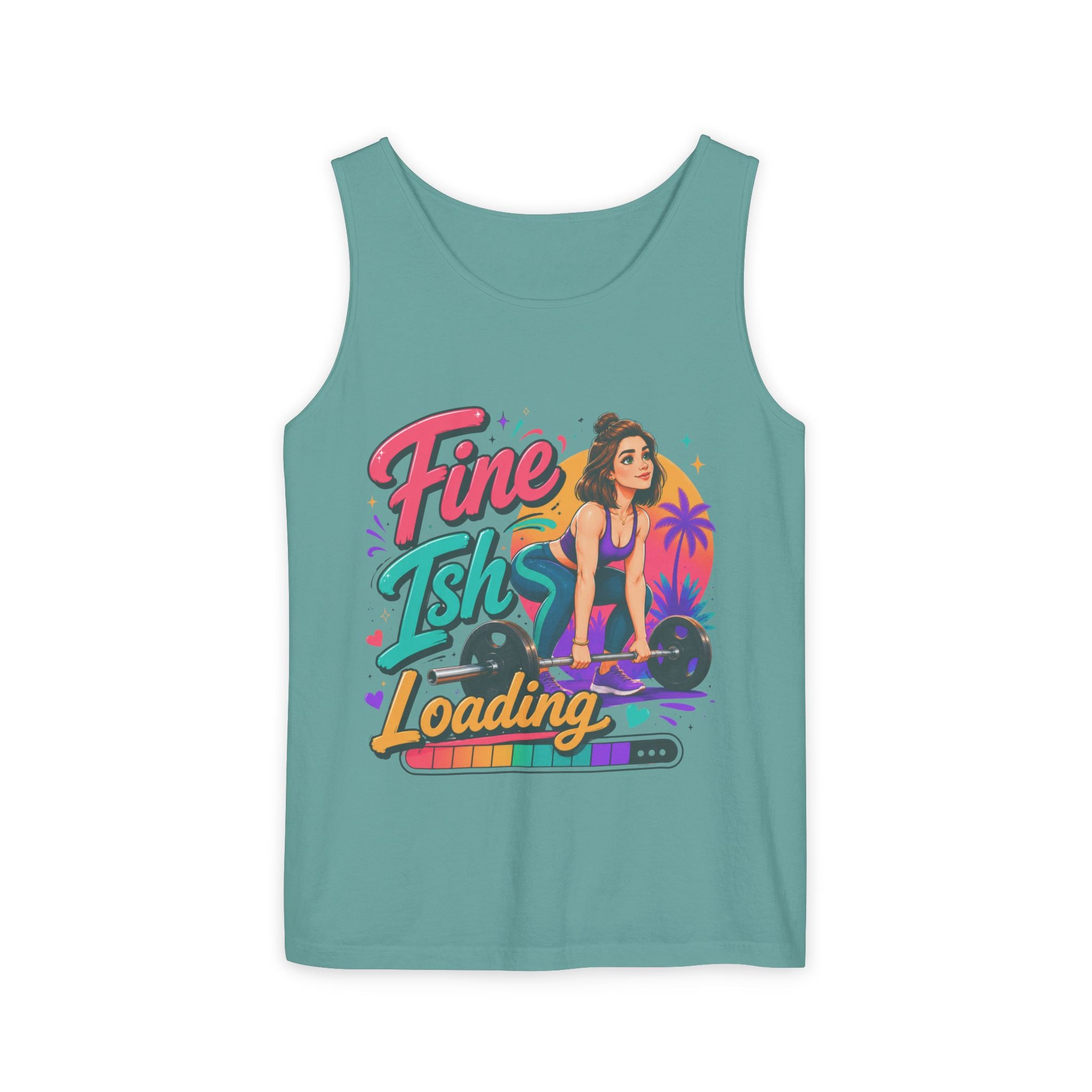 Tank Top — "Fine Ish Loading" Retro Fitness Graphic Tank for Women