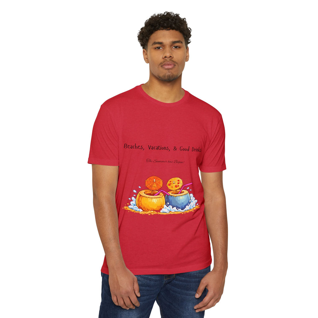 "Beaches, Vacations, & Good Drinks" Tropical Drink Tee