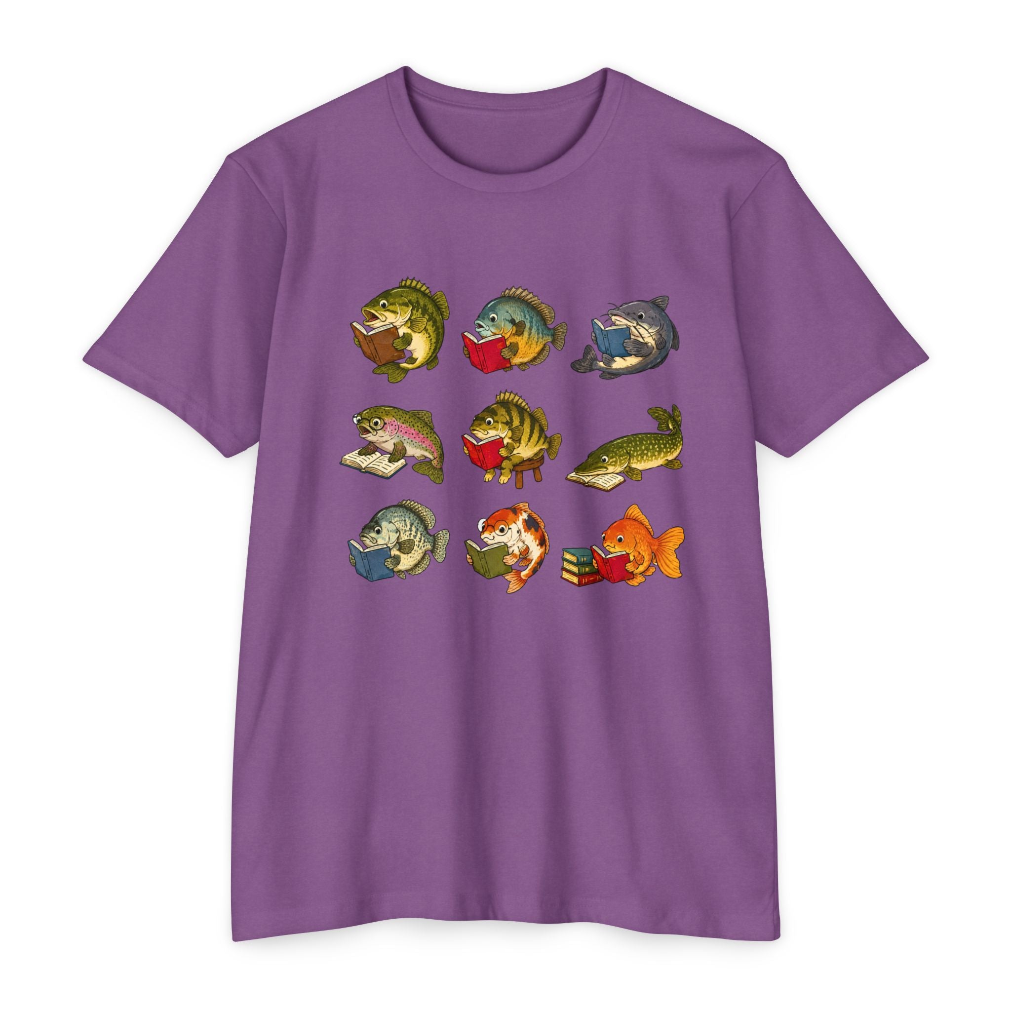 Retro Fish Reading  T-Shirt