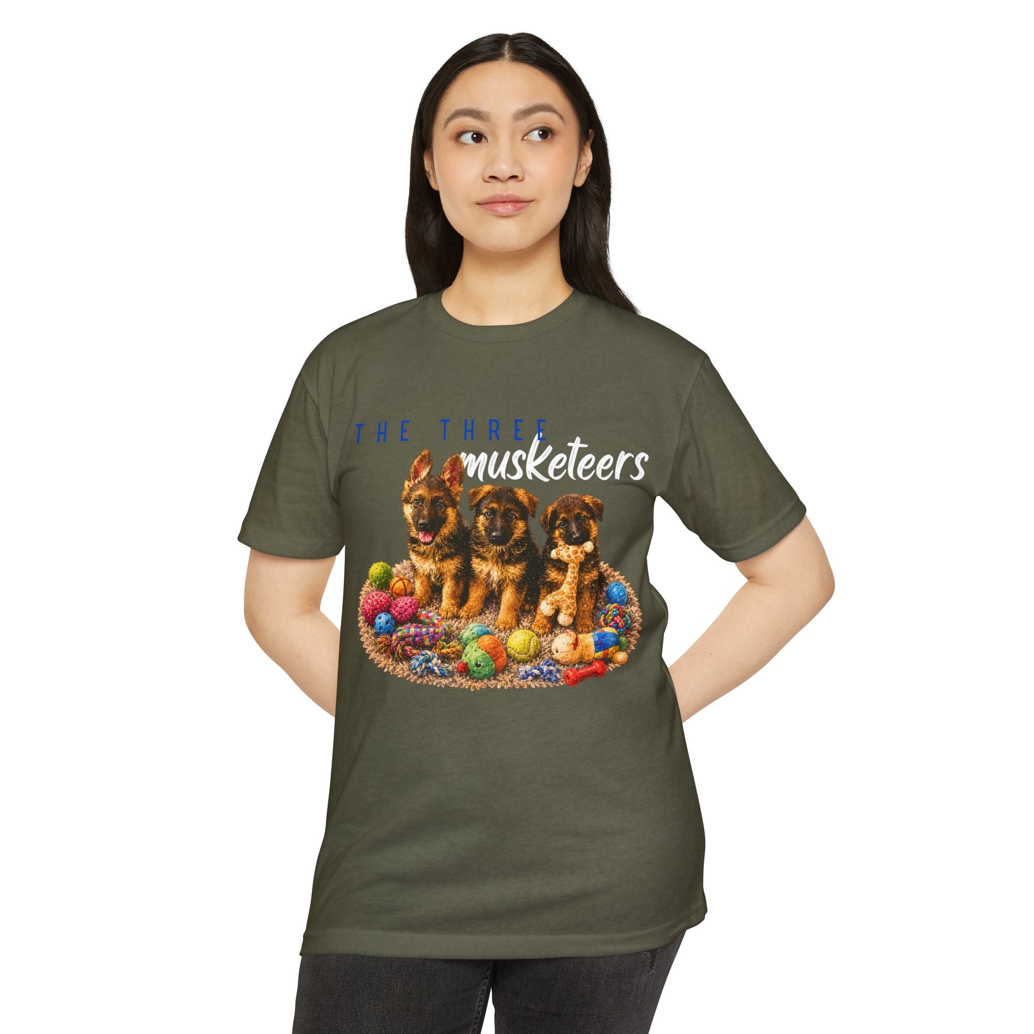 The Three Musketeers Puppy T-Shirt — Cute German Shepherds Easter Dog Tee
