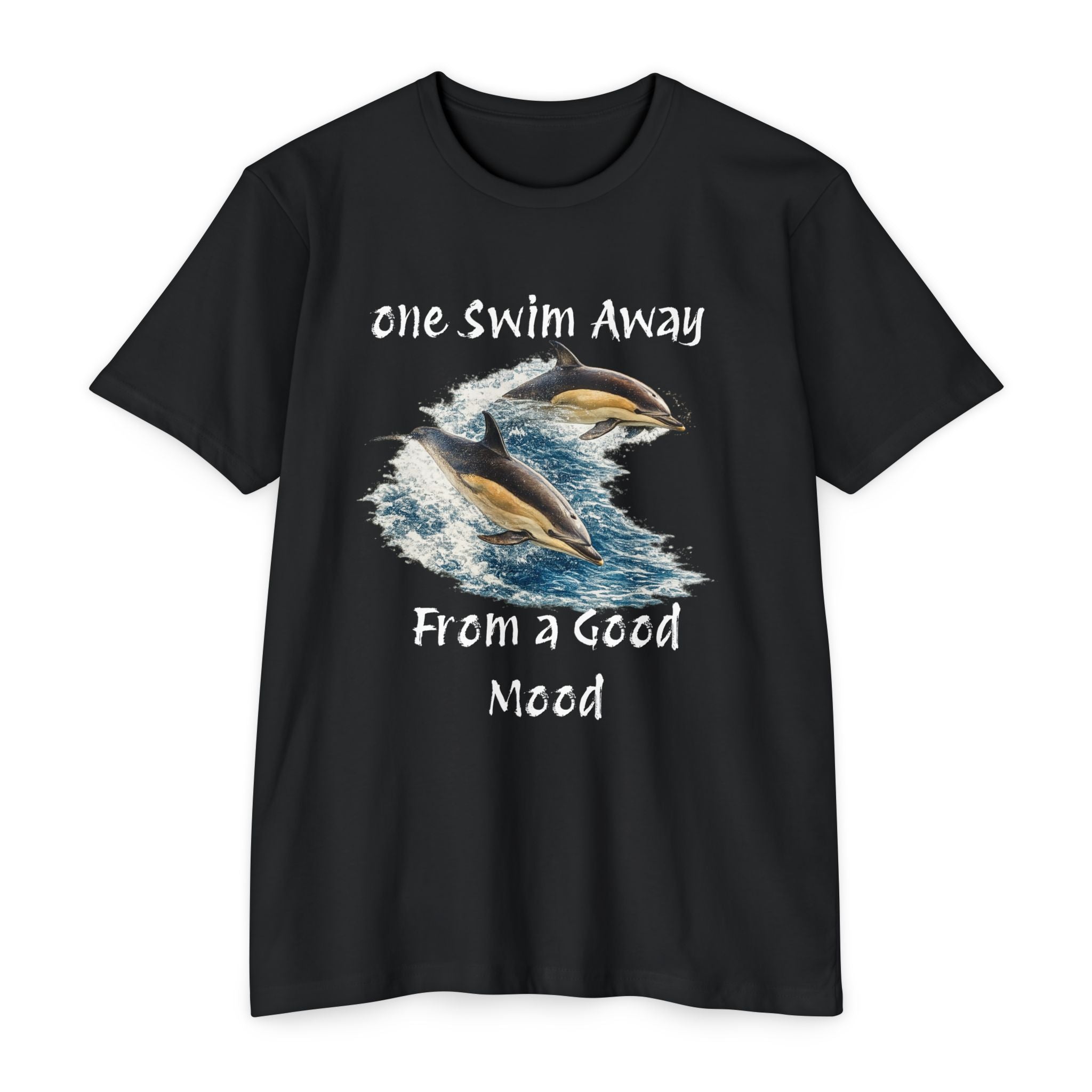 One Swim Away From a Good Mood- Dolphin Relaxed Beach Tee