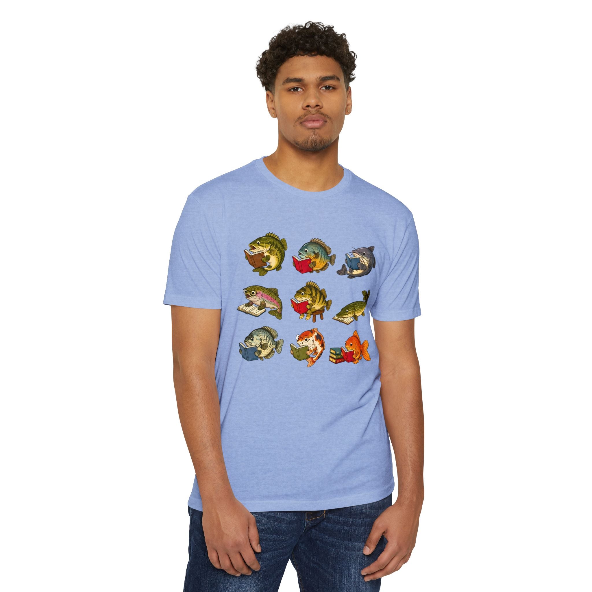 Retro Fish Reading  T-Shirt