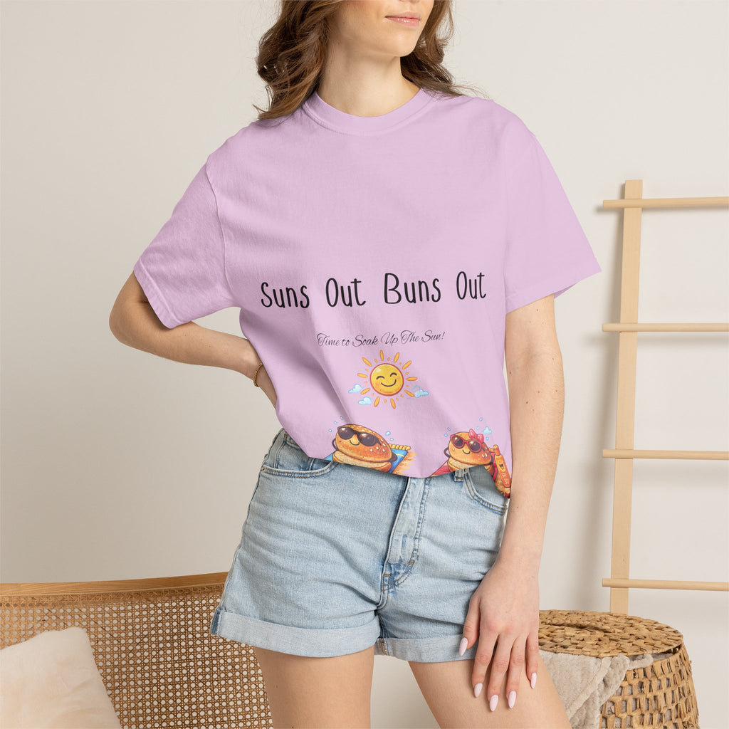 Suns Out Buns Out T-Shirt — Funny Burger Beach Tee