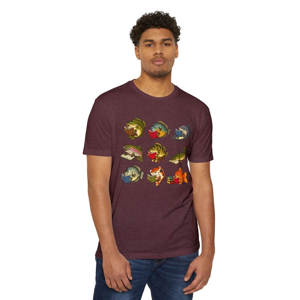 Retro Fish Reading  T-Shirt