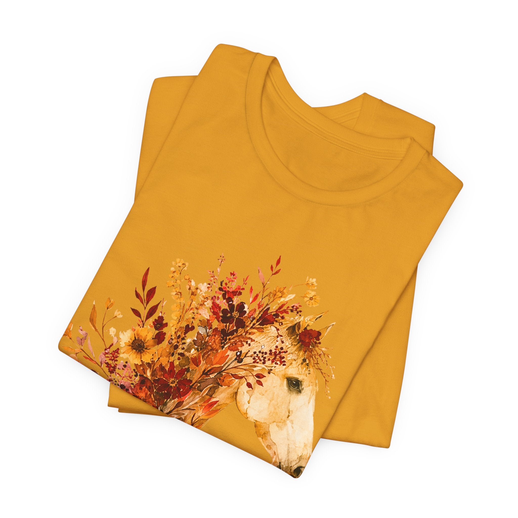 Autumn Sunflower Horse Graphic T-Shirt