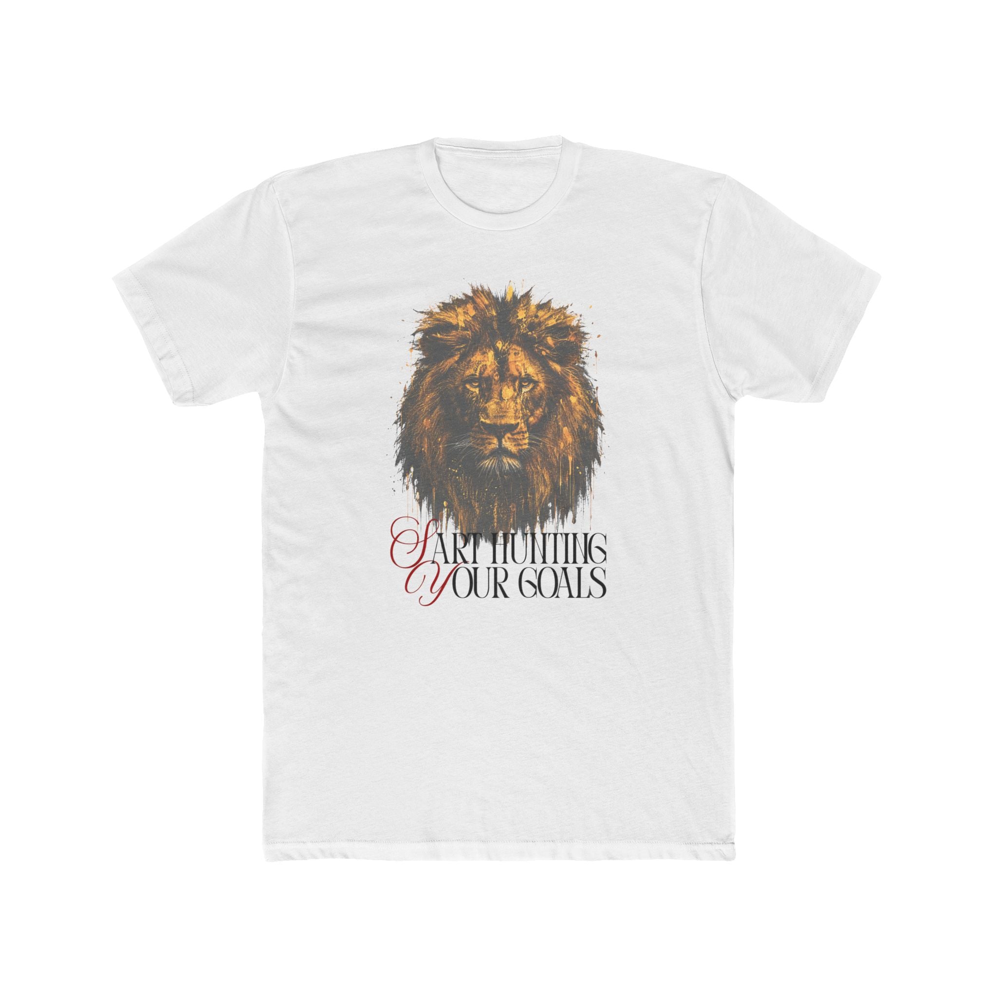 'Start Hunting Your Goals' Inspirational Lion Graphic Tee