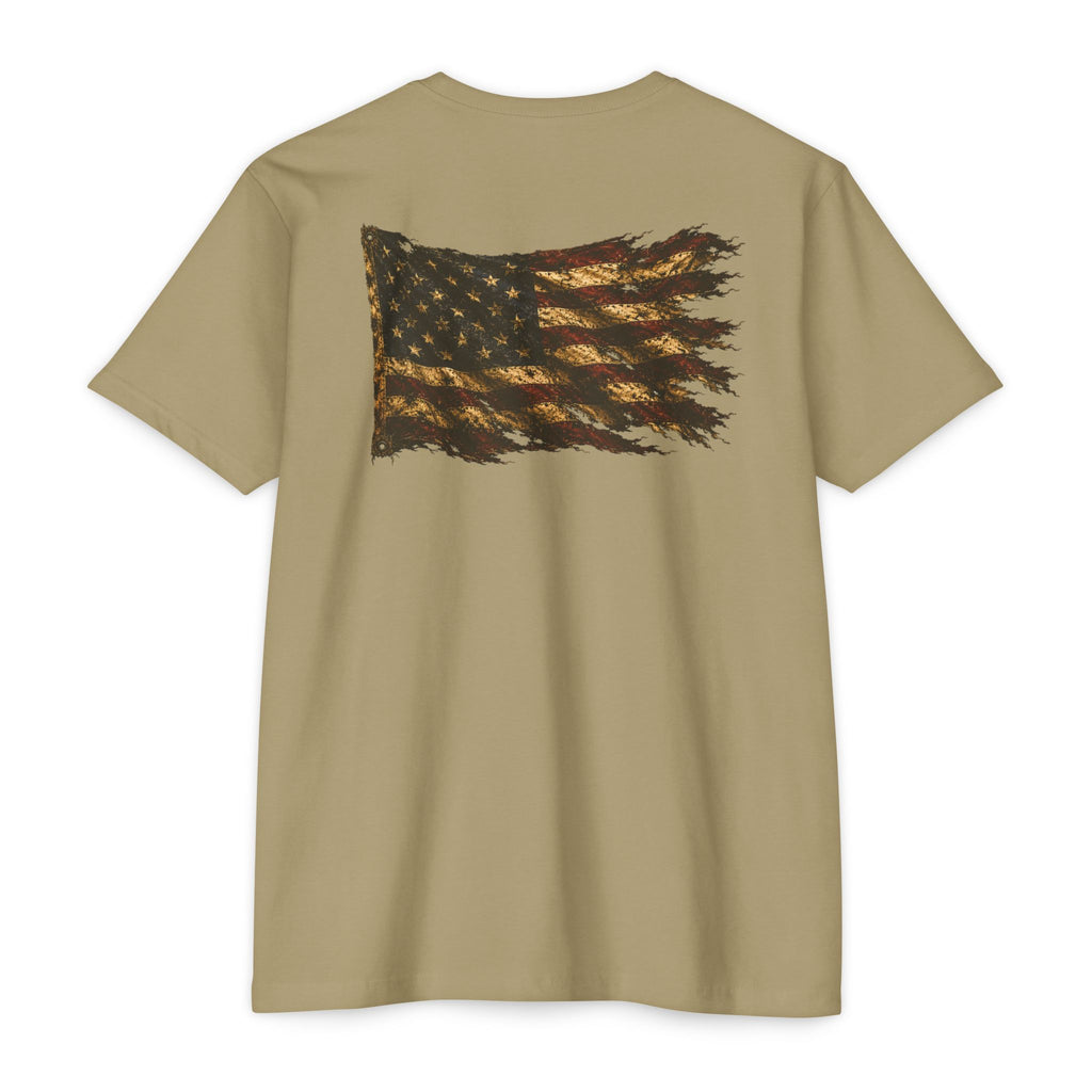 Don't Tread On Me T-Shirt — Distressed American Flag & Snake Patriotic Tee