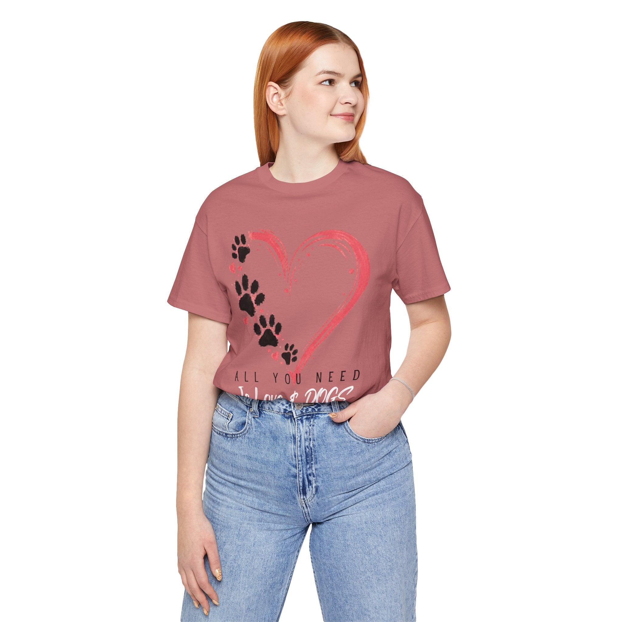 “All You Need Is Love & Dogs” Heart Paw Tee