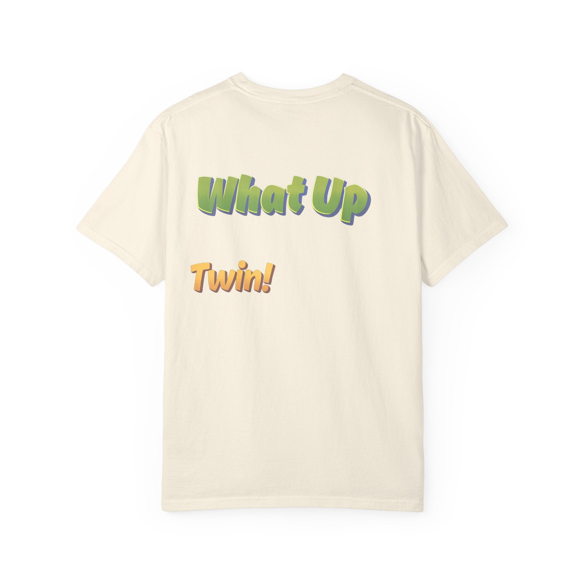 Green What Up Twin! Graphic T-Shirt — Cute Cartoon Character Tee