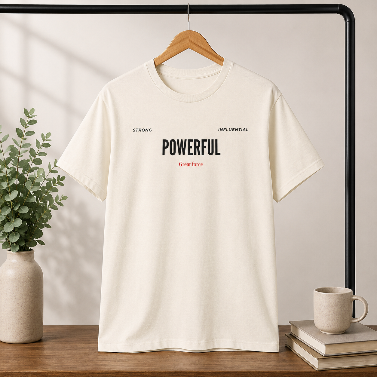 Powerful / Mighty Graphic Tee — Inspirational Strength T-Shirt