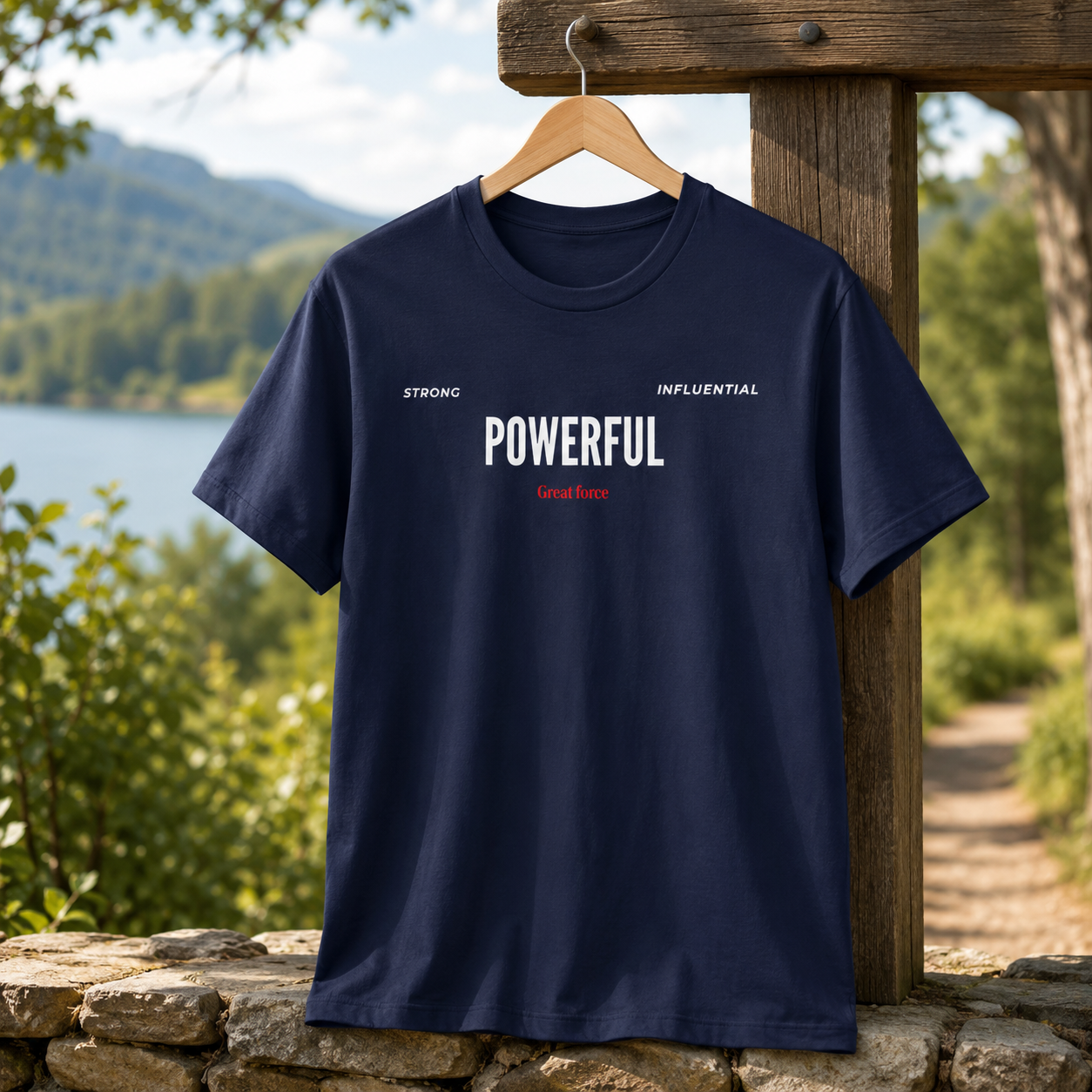 Powerful / Mighty Graphic Tee — Inspirational Strength T-Shirt