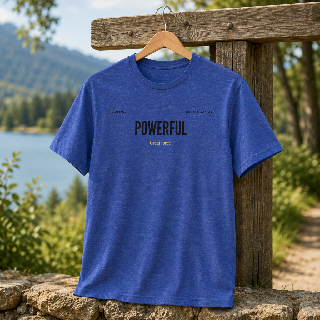 Powerful / Mighty Graphic Tee — Inspirational Strength T-Shirt