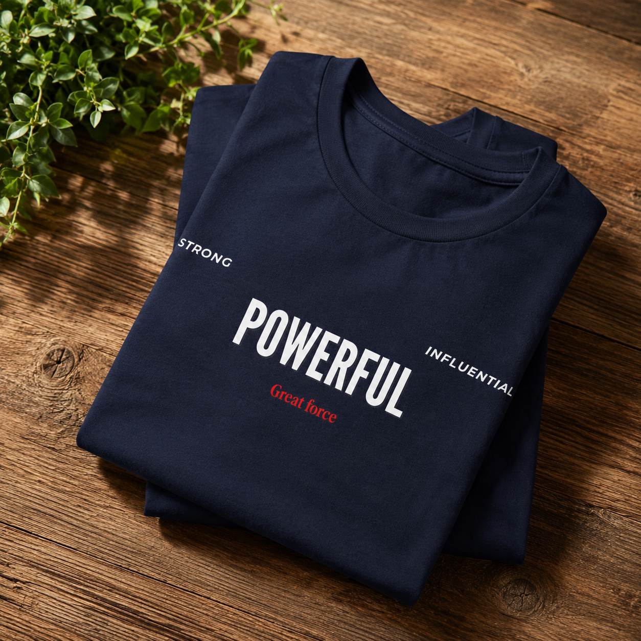 Powerful / Mighty Graphic Tee — Inspirational Strength T-Shirt