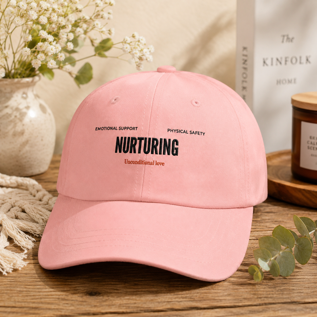 Nurturing  Minimalist Beige Embroidered MOM Cap