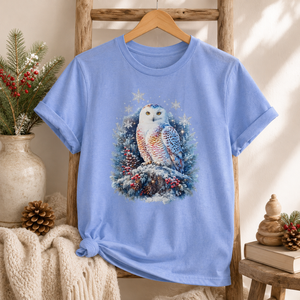 Snowy Owl Festive Holiday Winter T-Shirt
