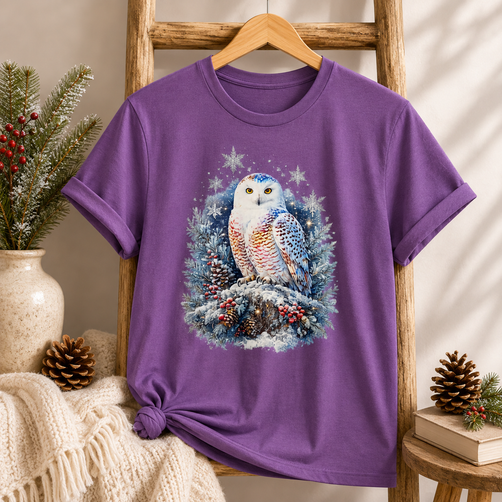 Snowy Owl Festive Holiday Winter T-Shirt