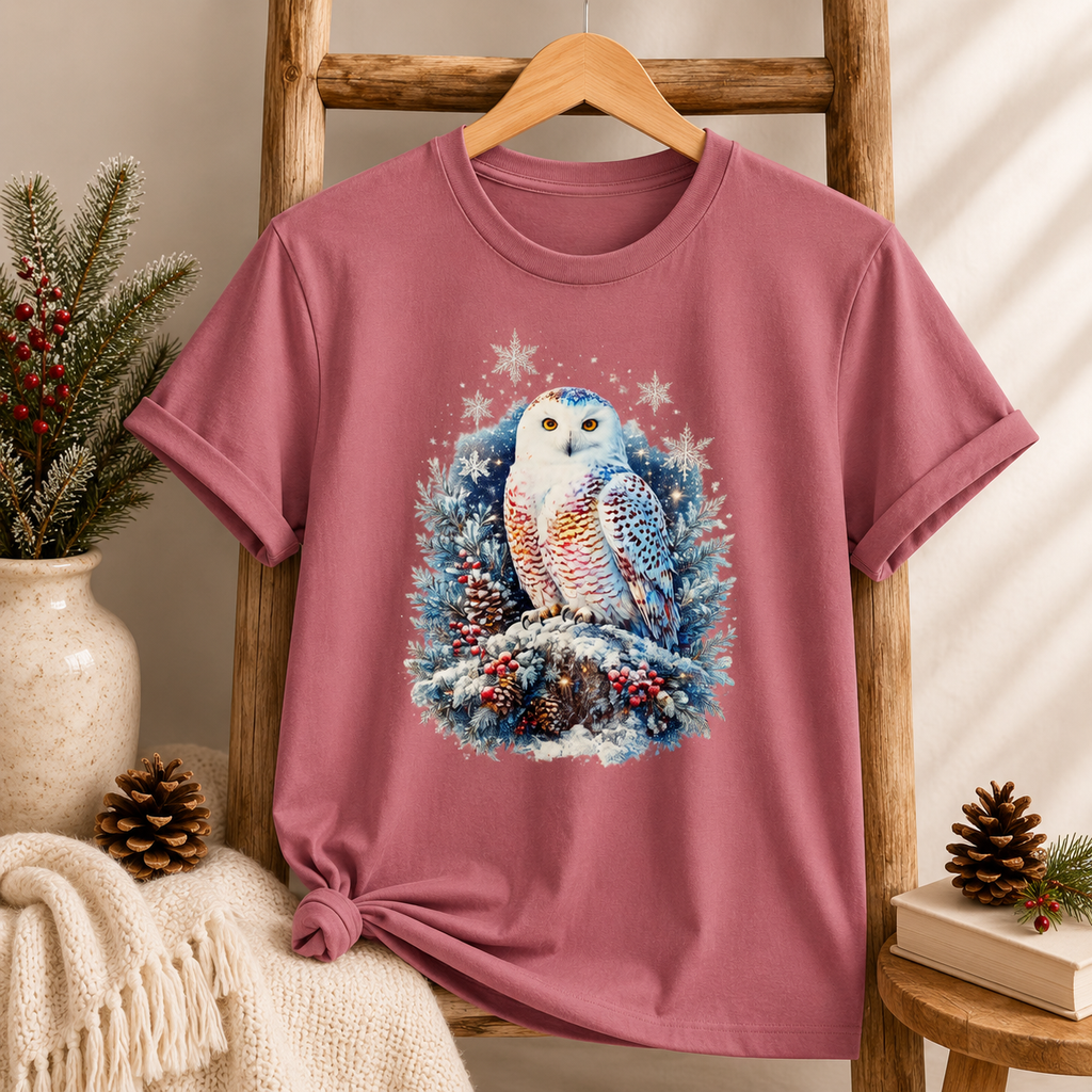 Snowy Owl Festive Holiday Winter T-Shirt