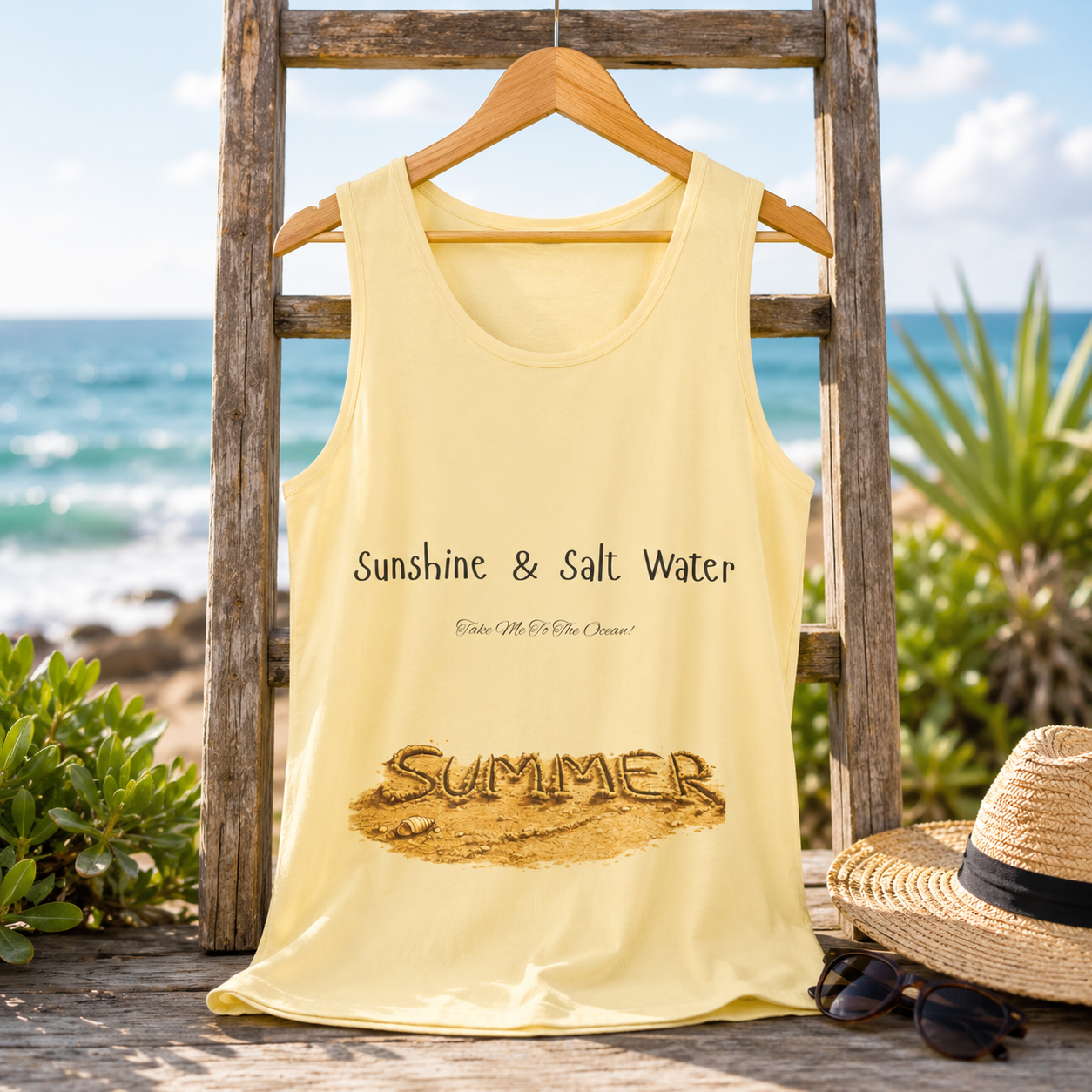"Sunshine & Salt Water" Beach Graphic