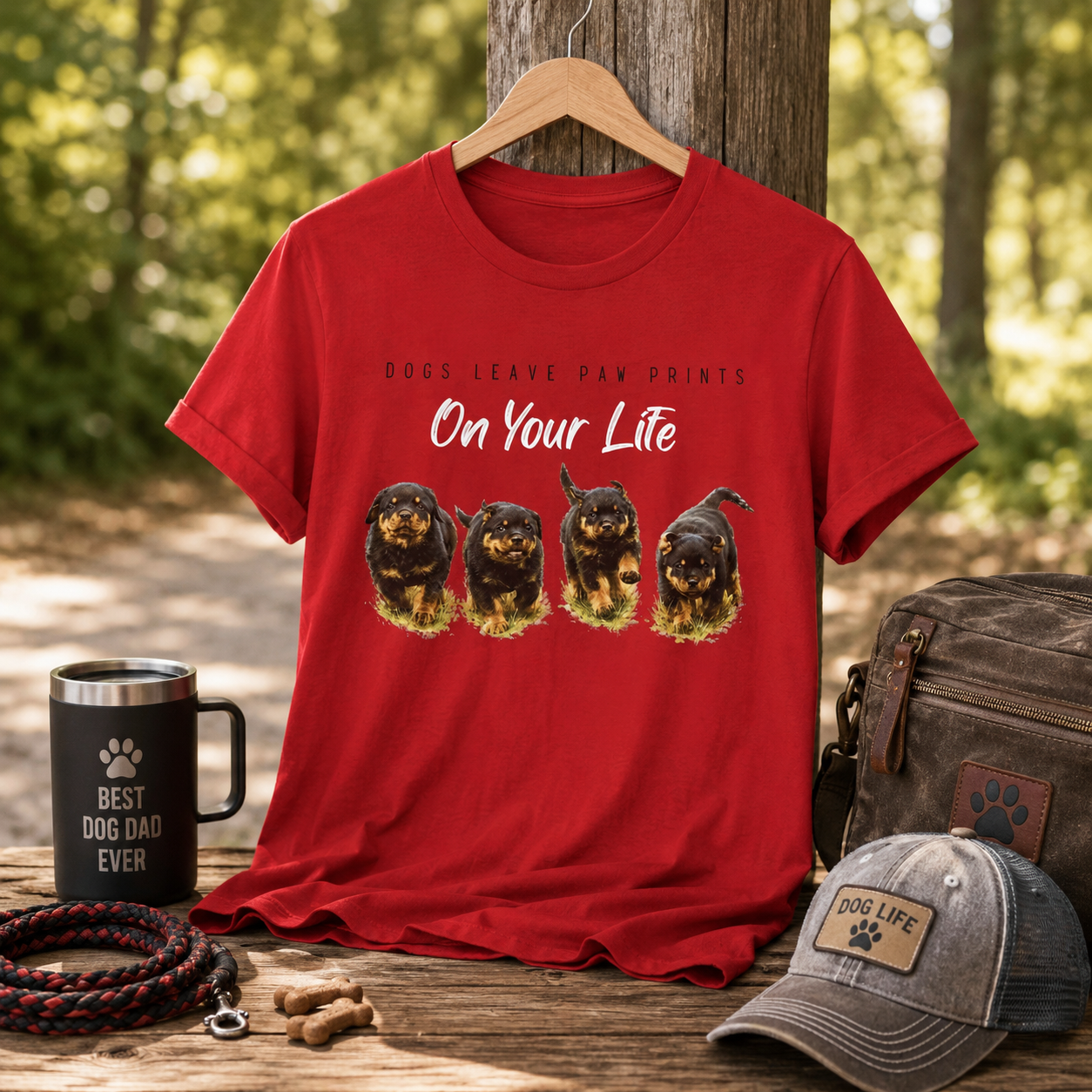 "Dogs Leave Paw Prints on Your Life" Puppies Tee Shirt