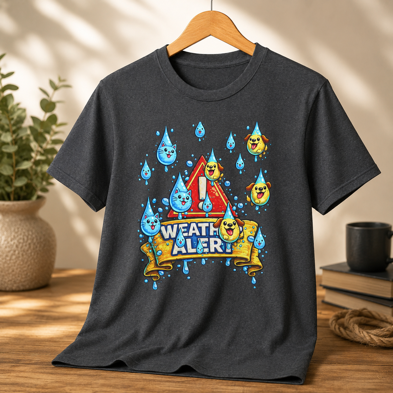 Weather Alert T-Shirt  " It's Raining Cats & Dogs"